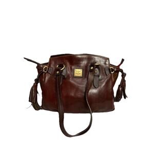 Dooney Bourke Florentine Toledo Leather Chestnut Winged Tote Shoulder Bag